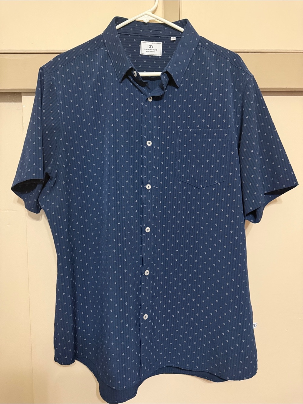 7 Diamonds Navy Blue Short-Sleeve Button-Down Shirt